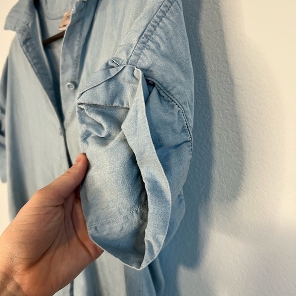 PER Se Women’s Blue Button Up Top Size Small - Picture 3 of 8